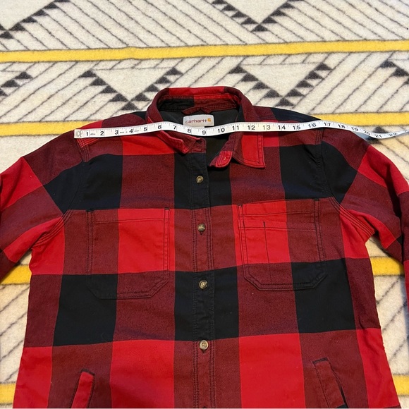 Carhartt women’s fleece lined flannel button down shirt - Picture 8 of 16